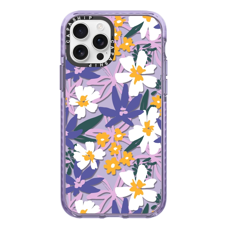 

For iPhone 16 Pro Simple Illustration Pattern Full Coverage Phone Case(Fresh Flower A)