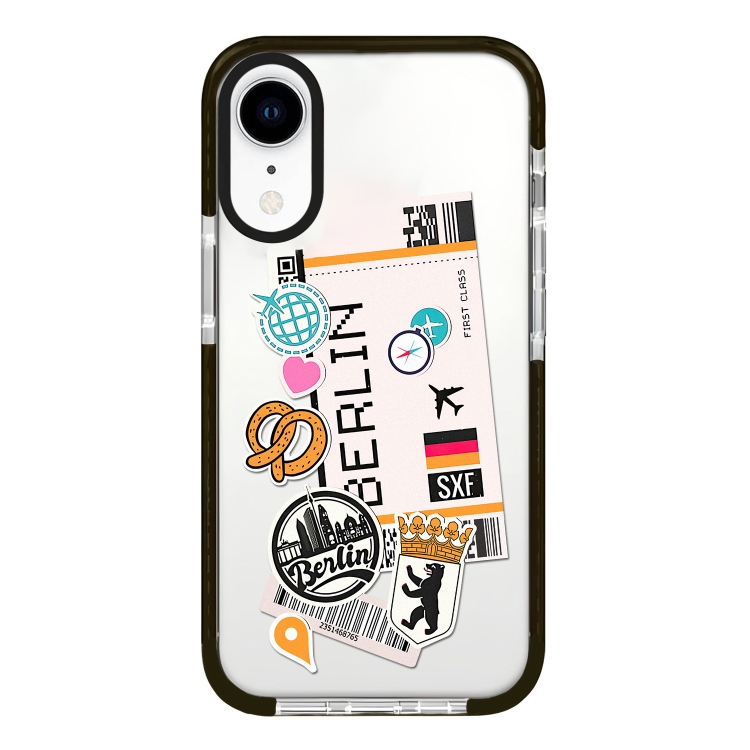 

For iPhone XR Simple Illustration Pattern Full Coverage Phone Case(Travel Ticket A)