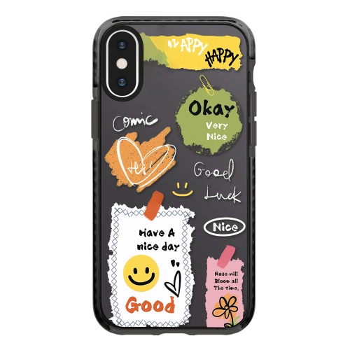 

For iPhone XS Max Simple Illustration Pattern Full Coverage Phone Case(Happy Every Day D)