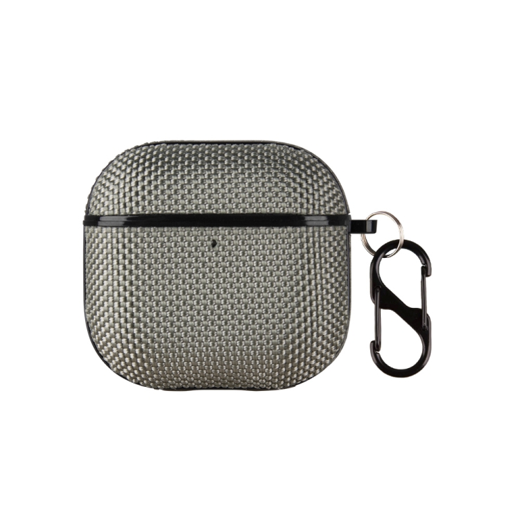 

For AirPods 4 Nylon Waterproof Wireless Earphone Case with Hook(Grey)