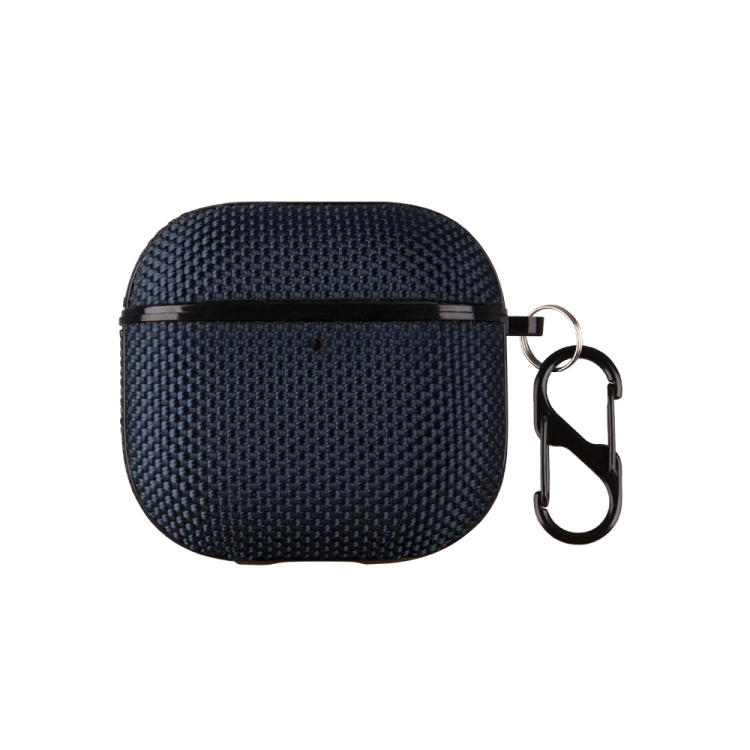 

For AirPods 4 Nylon Waterproof Wireless Earphone Case with Hook(Dark Blue)