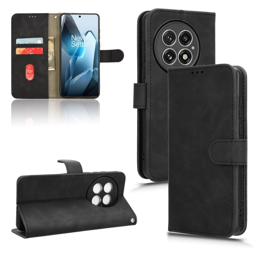 

For OnePlus 13 Skin Feel Magnetic Flip Leather Phone Case(Black)
