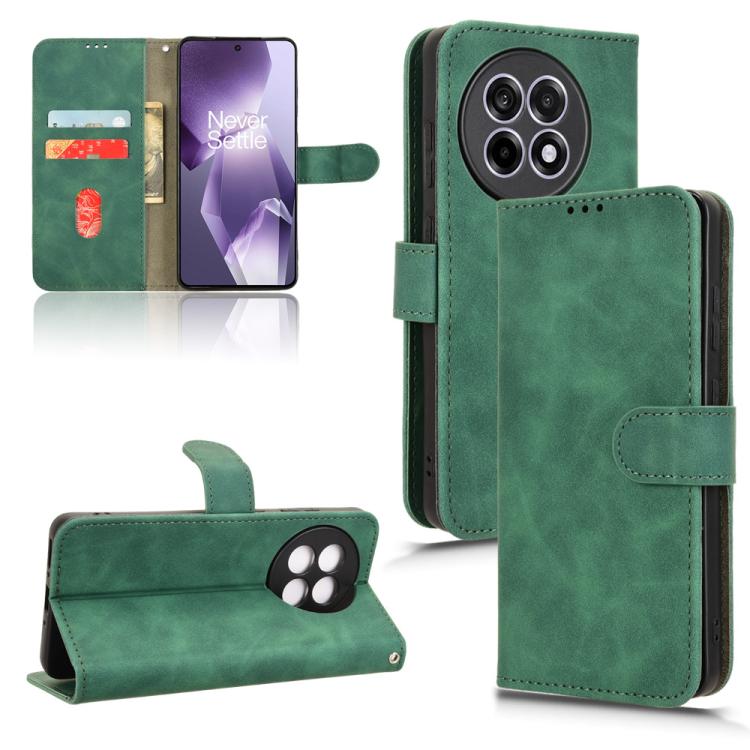 

For OnePlus Ace 5 / Ace 5 Pro Skin Feel Magnetic Flip Leather Phone Case(Green)