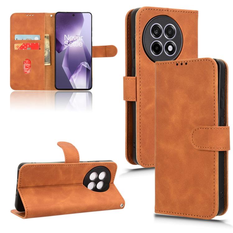 

For OnePlus Ace 5 / Ace 5 Pro Skin Feel Magnetic Flip Leather Phone Case(Brown)