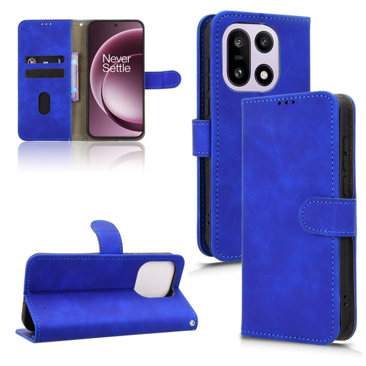 

For OnePlus 15 Skin Feel Magnetic Flip Leather Phone Case(Blue)