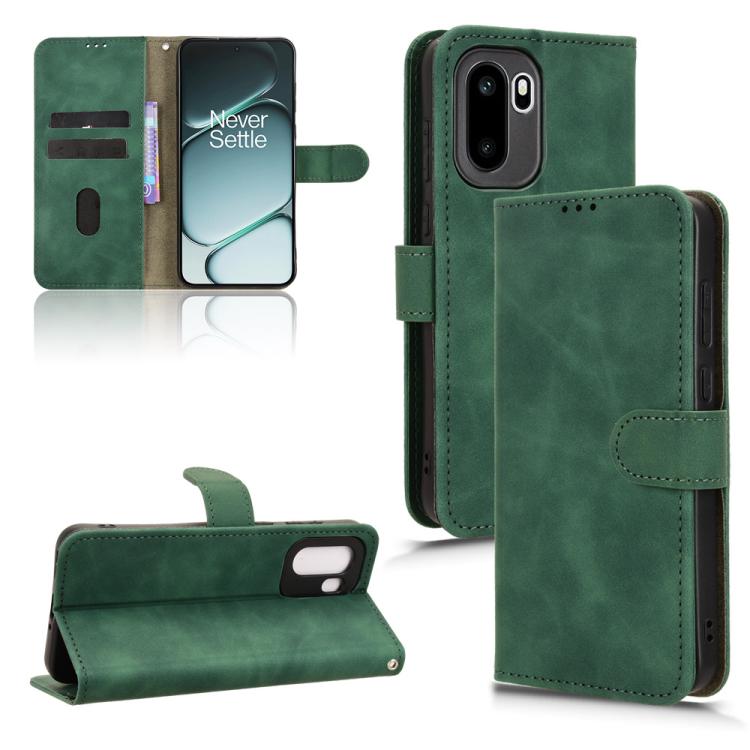 

For OnePlus Ace 6 Skin Feel Magnetic Flip Leather Phone Case(Green)