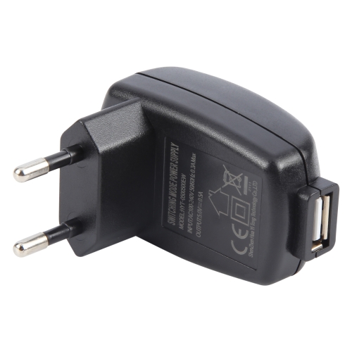 

HYT-0500500EW 5V 1A USB Port Power Adapter, Plug Type:EU Plug(Black)