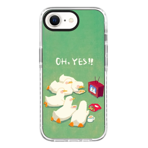 

For iPhone 7 / 8 / SE 2020 2022 Simple Illustration Pattern Full Coverage Phone Case(Watch TV Duck)