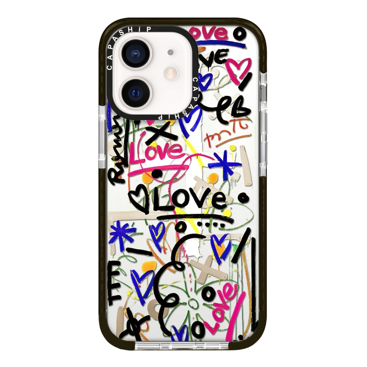 

For iPhone 11 Simple Illustration Pattern Full Coverage Phone Case(Graffiti Letters C)
