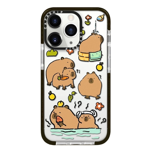 

For iPhone 11 Pro Simple Illustration Pattern Full Coverage Phone Case(Capybara B)