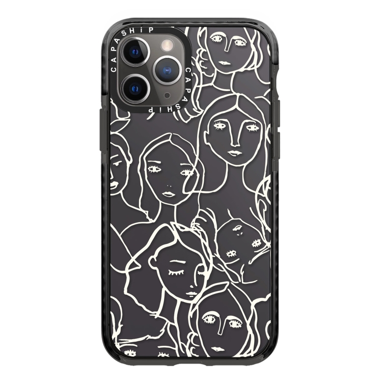 

For iPhone 11 Pro Simple Illustration Pattern Full Coverage Phone Case(Simple Girl A)