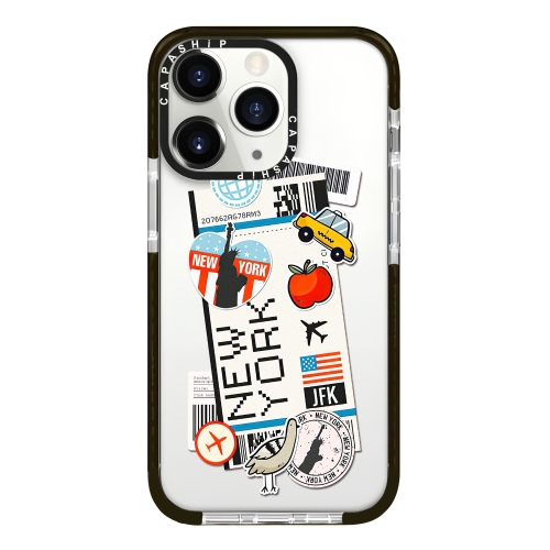 

For iPhone 11 Pro Max Simple Illustration Pattern Full Coverage Phone Case(Travel Ticket C)
