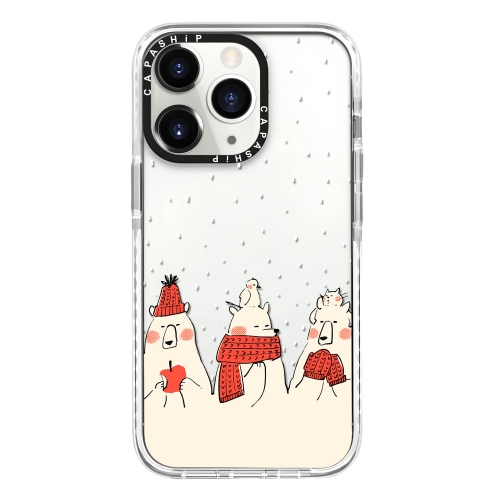 

For iPhone 11 Pro Max Simple Illustration Pattern Full Coverage Phone Case(Winter Bear)