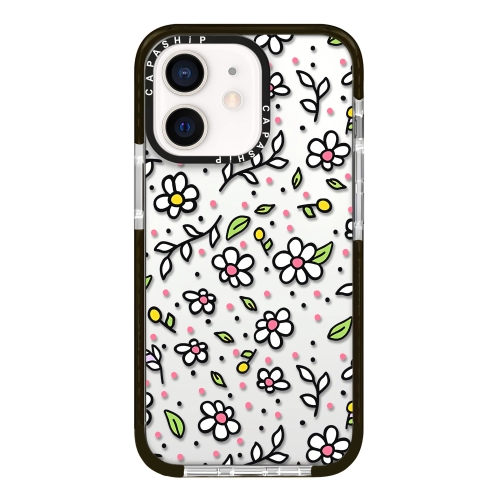 

For iPhone 12 mini Simple Illustration Pattern Full Coverage Phone Case(Fresh Flower C)