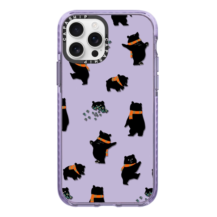 

For iPhone 12 Pro Max Simple Illustration Pattern Full Coverage Phone Case(Cute Dog Bear C)