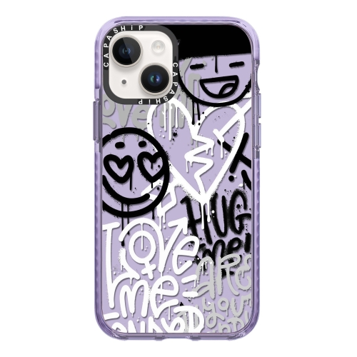 

For iPhone 13 Simple Illustration Pattern Full Coverage Phone Case(Graffiti Letters B)