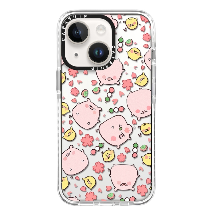 

For iPhone 13 mini Simple Illustration Pattern Full Coverage Phone Case(Candied Haws Pig)