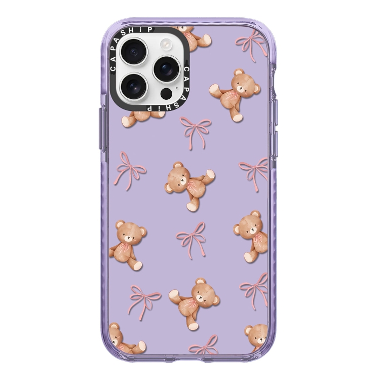 

For iPhone 13 Pro Simple Illustration Pattern Full Coverage Phone Case(Bear Bow)