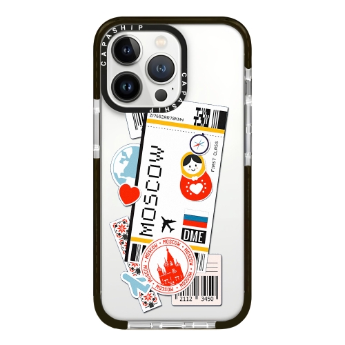 

For iPhone 13 Pro Simple Illustration Pattern Full Coverage Phone Case(Travel Ticket B)