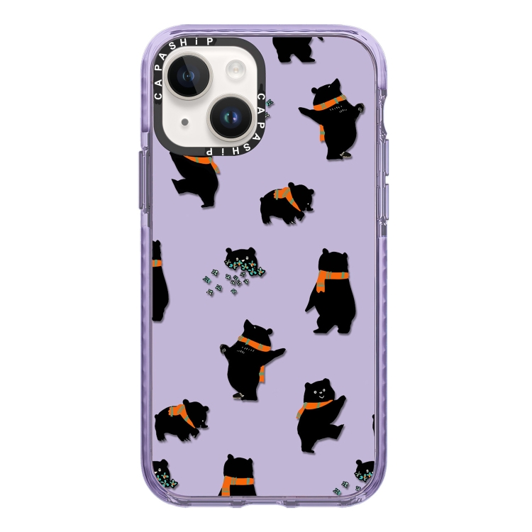 

For iPhone 14 Plus Simple Illustration Pattern Full Coverage Phone Case(Cute Dog Bear C)