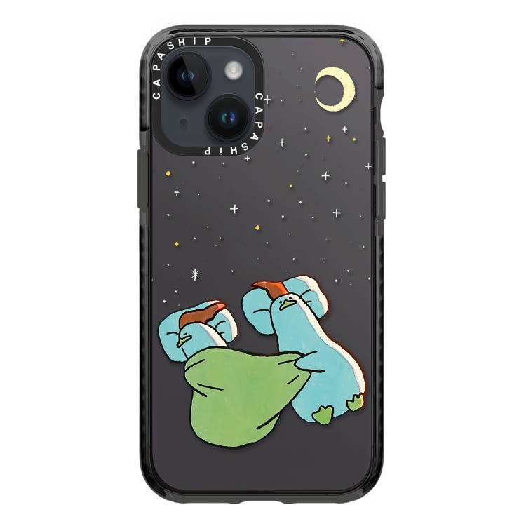 

For iPhone 14 Plus Simple Illustration Pattern Full Coverage Phone Case(Sleeping Duck)