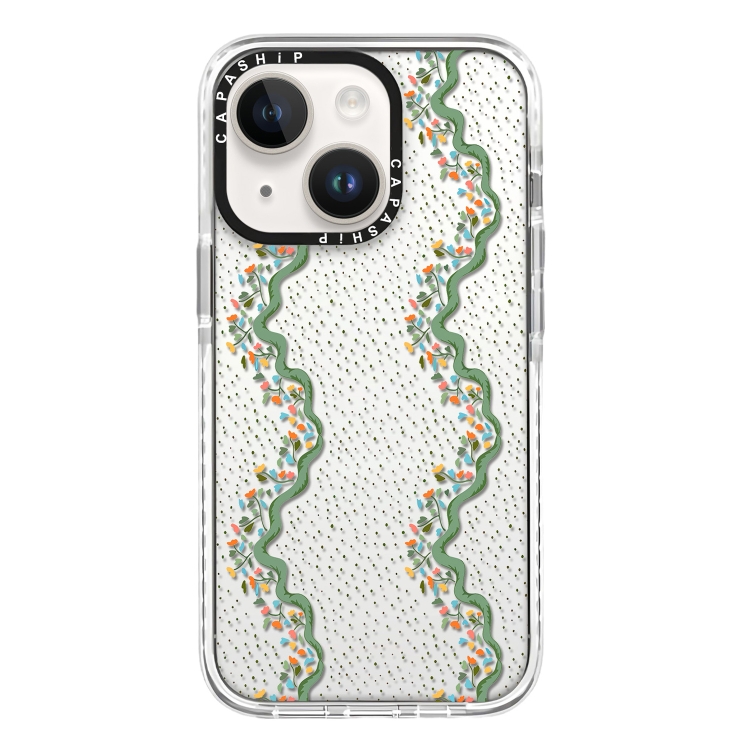 

For iPhone 14 Plus Simple Illustration Pattern Full Coverage Phone Case(Flowers)