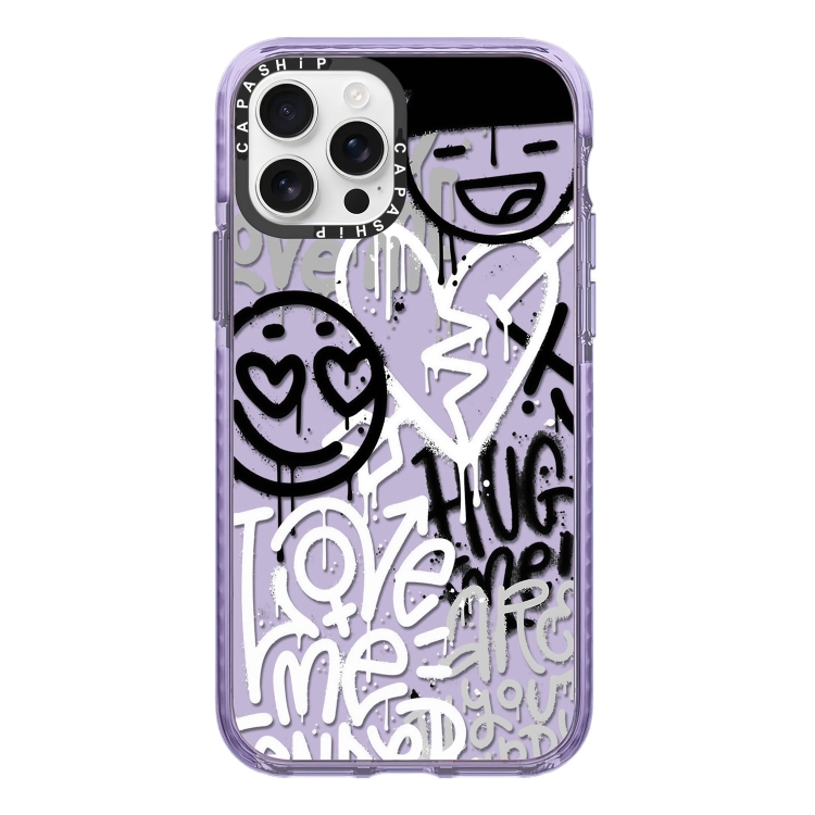 

For iPhone 14 Pro Max Simple Illustration Pattern Full Coverage Phone Case(Graffiti Letters B)
