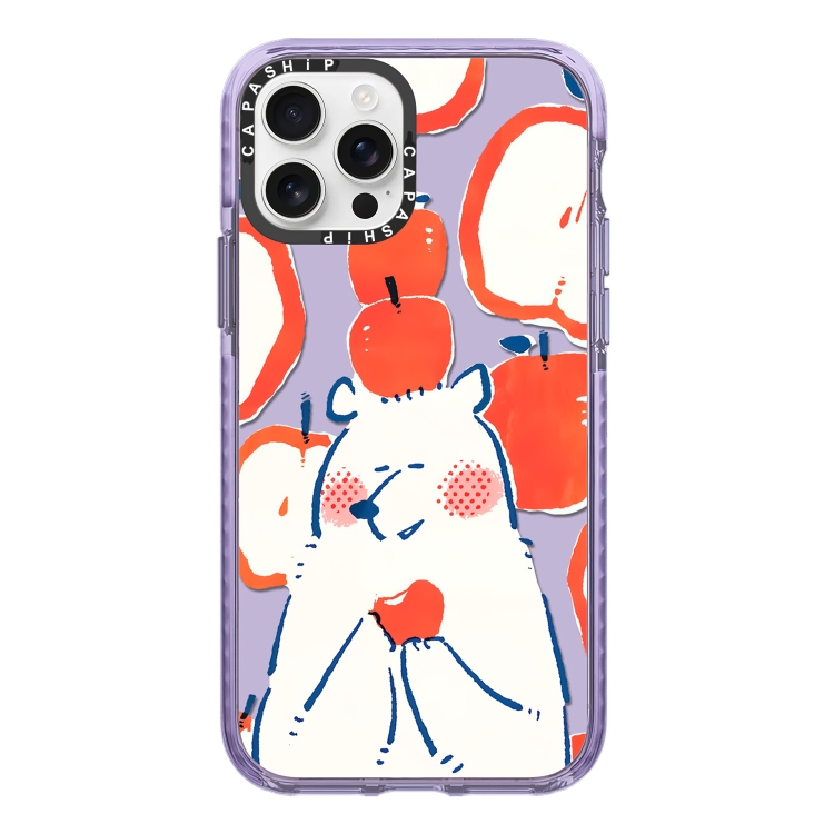 

For iPhone 15 Pro Max Simple Illustration Pattern Full Coverage Phone Case(Apple Bear)