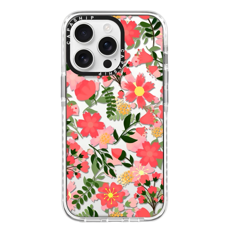 

For iPhone 15 Pro Max Simple Illustration Pattern Full Coverage Phone Case(Fresh Flower B)
