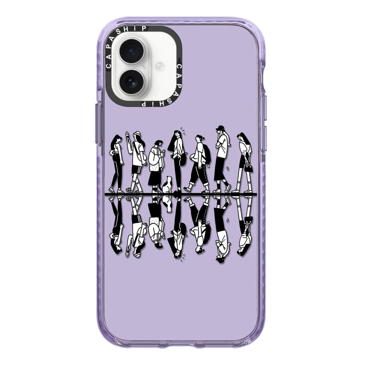 

For iPhone 16 Simple Illustration Pattern Full Coverage Phone Case(Simple Girl B)