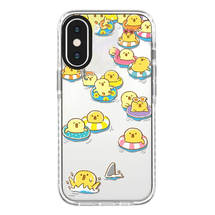 

For iPhone X / XS Simple Illustration Pattern Full Coverage Phone Case(Duck Holiday A)