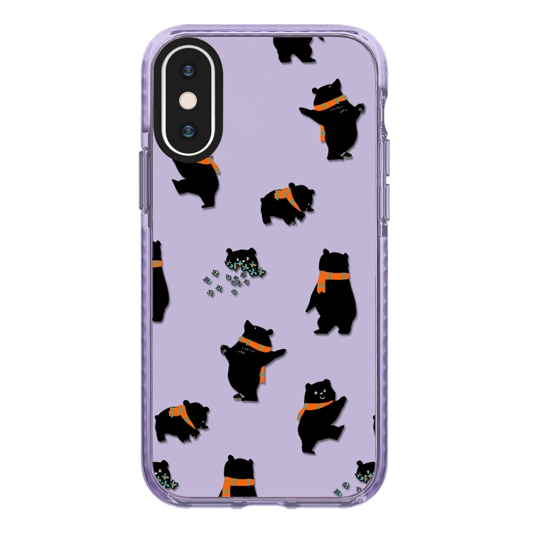 

For iPhone XS Max Simple Illustration Pattern Full Coverage Phone Case(Cute Dog Bear C)