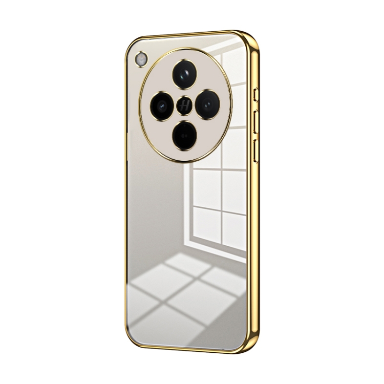 

For OPPO Find X8 Transparent Plating Fine Hole Phone Case(Gold)