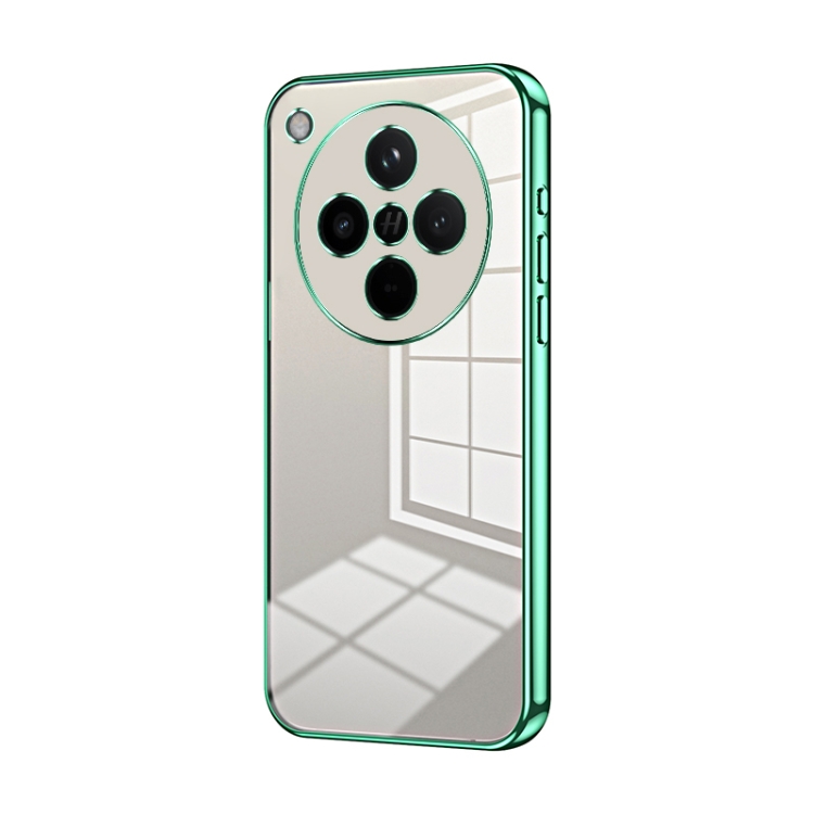 

For OPPO Find X8 Transparent Plating Fine Hole Phone Case(Green)
