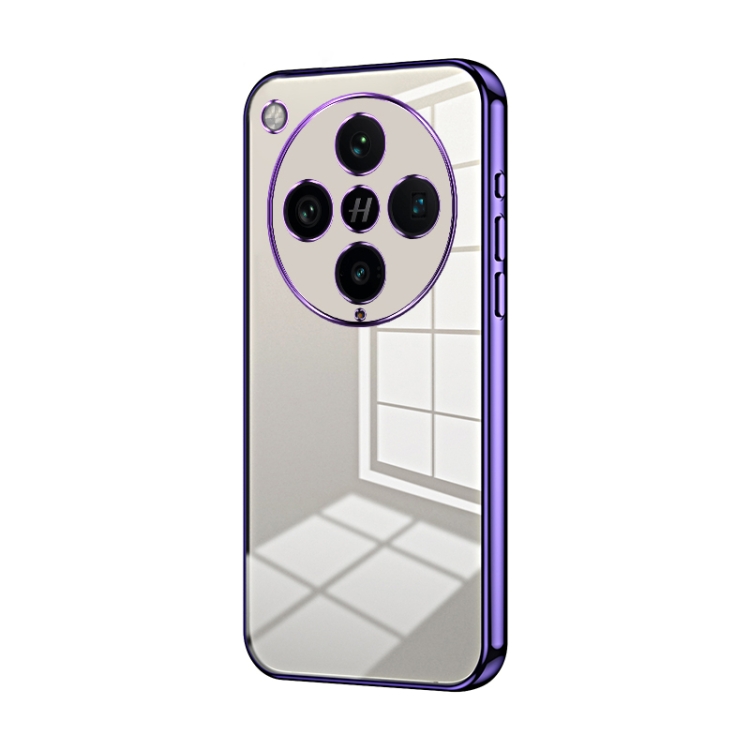 

For OPPO Find X8 Pro Transparent Plating Fine Hole Phone Case(Purple)