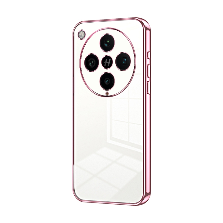 

For OPPO Find X8 Pro Transparent Plating Fine Hole Phone Case(Pink)