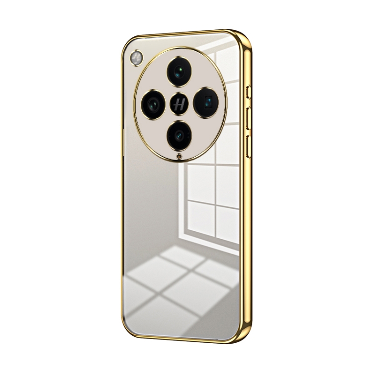 

For OPPO Find X8 Pro Transparent Plating Fine Hole Phone Case(Gold)