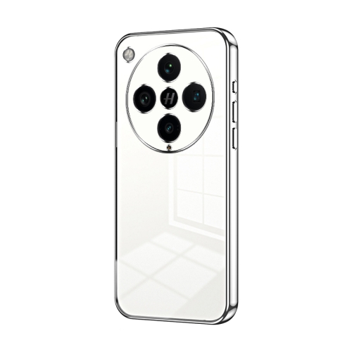 

For OPPO Find X8 Pro Transparent Plating Fine Hole Phone Case(Silver)