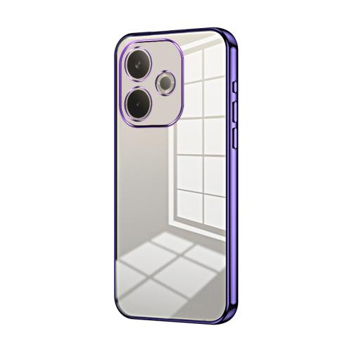 

For OPPO A5 Pro 5G Global Transparent Plating Fine Hole Phone Case(Purple)
