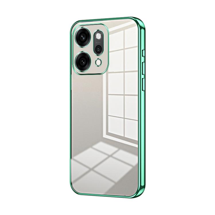 

For OPPO Reno14 Pro 5G Global Transparent Plating Fine Hole Phone Case(Green)