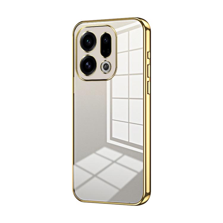 

For OPPO Find X9 Transparent Plating Fine Hole Phone Case(Gold)