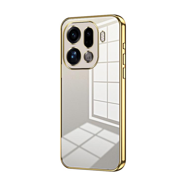 

For OPPO Find X9 Pro Transparent Plating Fine Hole Phone Case(Gold)