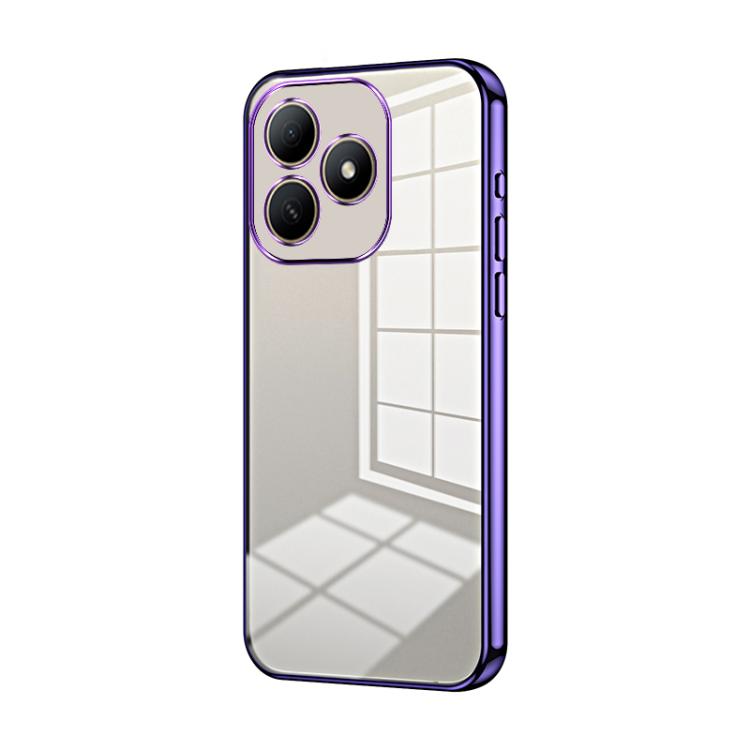 

For Huawei Hi Enjoy 80s Transparent Plating Fine Hole Phone Case(Purple)