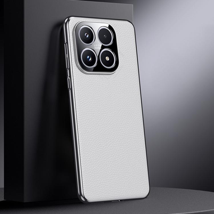 

For Xiaomi 17 Genuine Leather PC Phone Case(White)