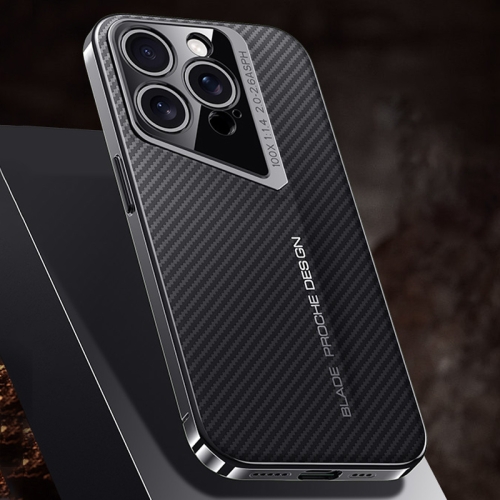 

For iPhone 13 Pro Max Carbon Fiber Texture PC Phone Case(Black)