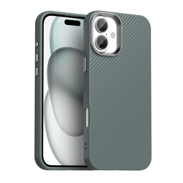 

For iPhone 16 Plus Carbon Fiber Series IMD Phone Case(Grey)