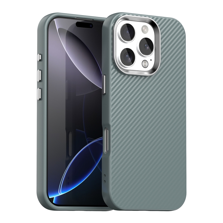 

For iPhone 16 Pro Max Carbon Fiber Series IMD Phone Case(Grey)