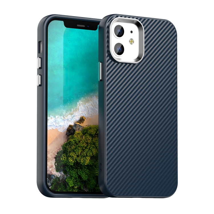 

For iPhone 12 Carbon Fiber Series IMD Phone Case(Blue)