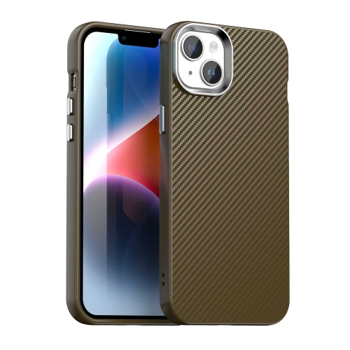 

For iPhone 13 Carbon Fiber Series IMD Phone Case(Brown)