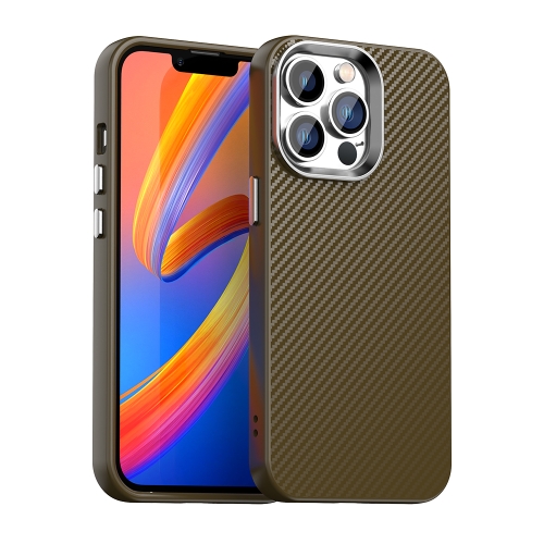

For iPhone 13 Pro Carbon Fiber Series IMD Phone Case(Brown)